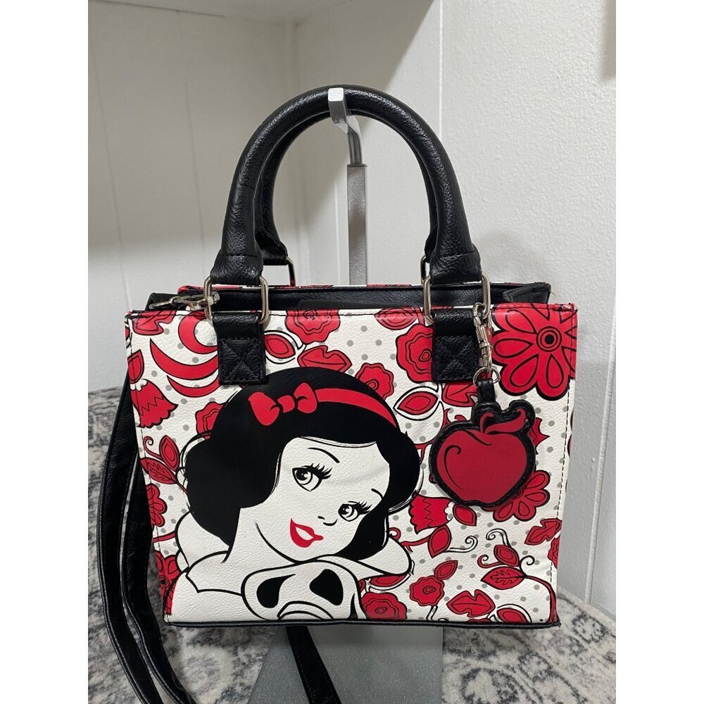Loungefly Disney Snow White And The Seven Dwarfs Floral Red White Satchel Bag